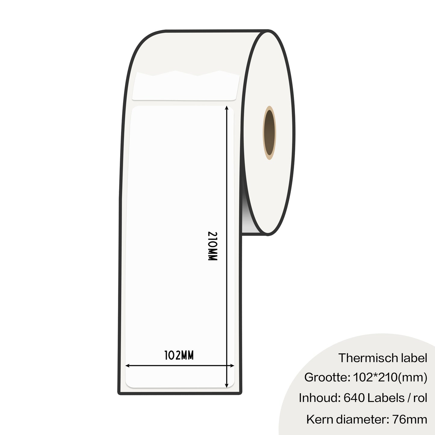 Zebra labels 102 x 210mm voor gk420d