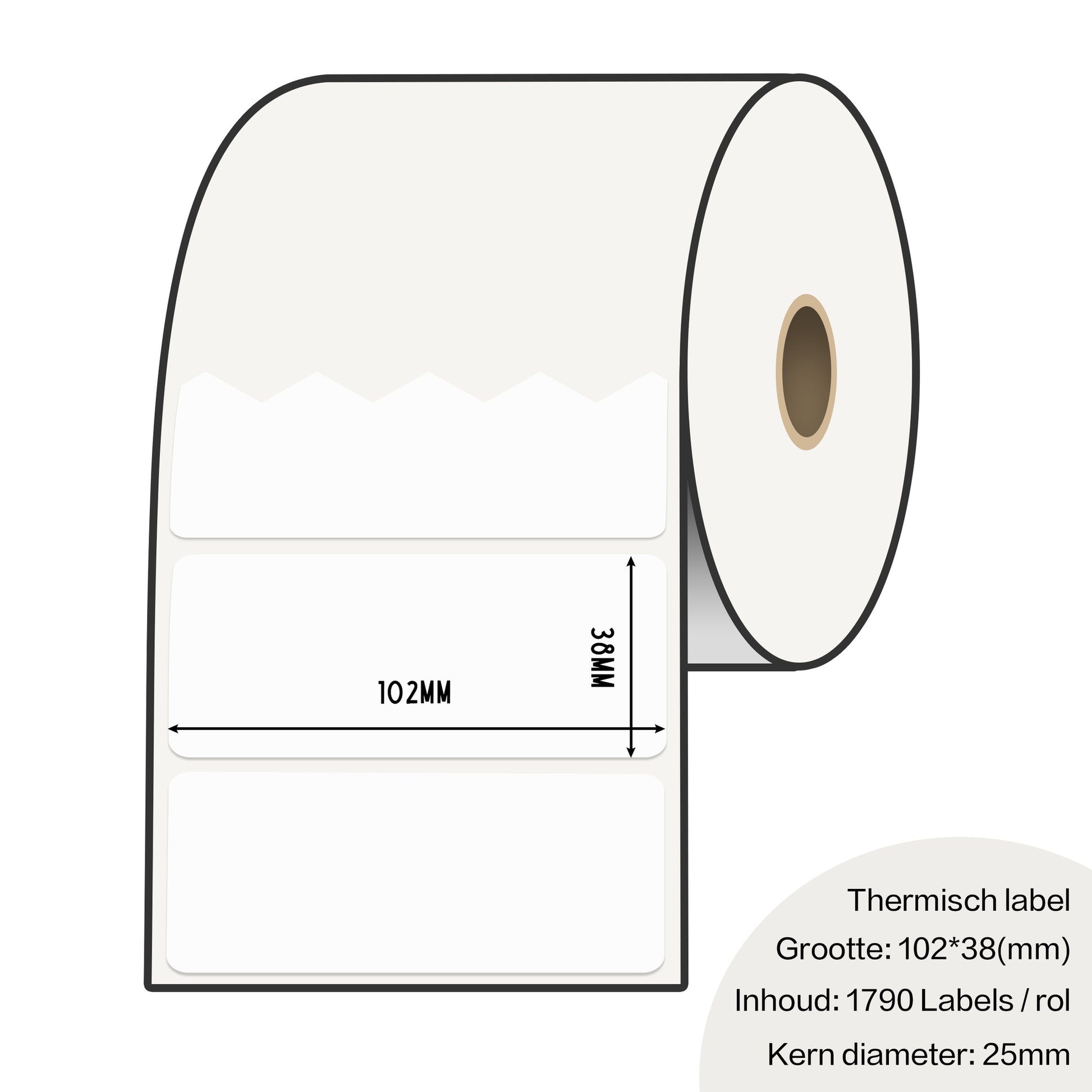 Zebra labels 102 x 38mm voor gk420d