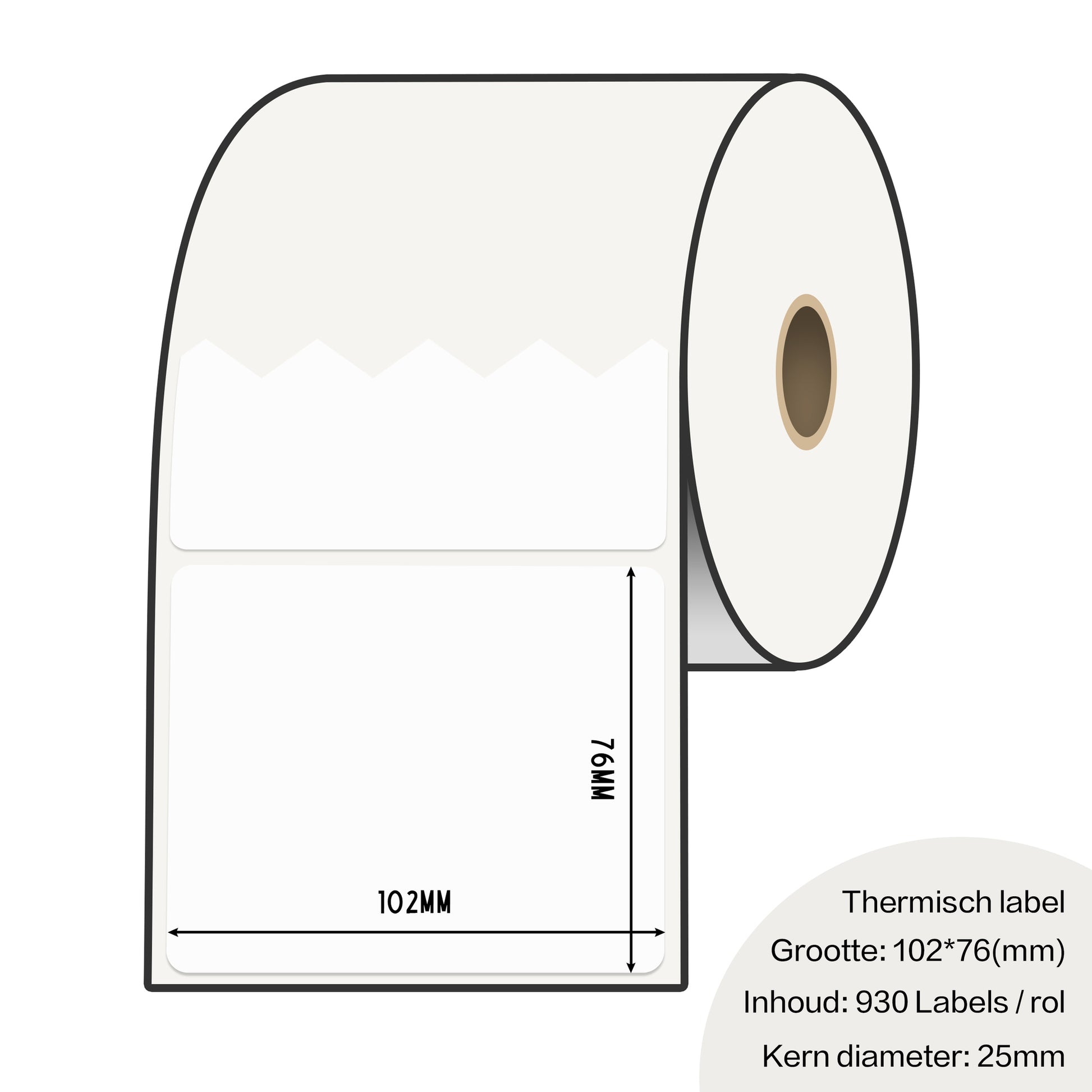 Zebra labels 102 x 76mm voor gk420d