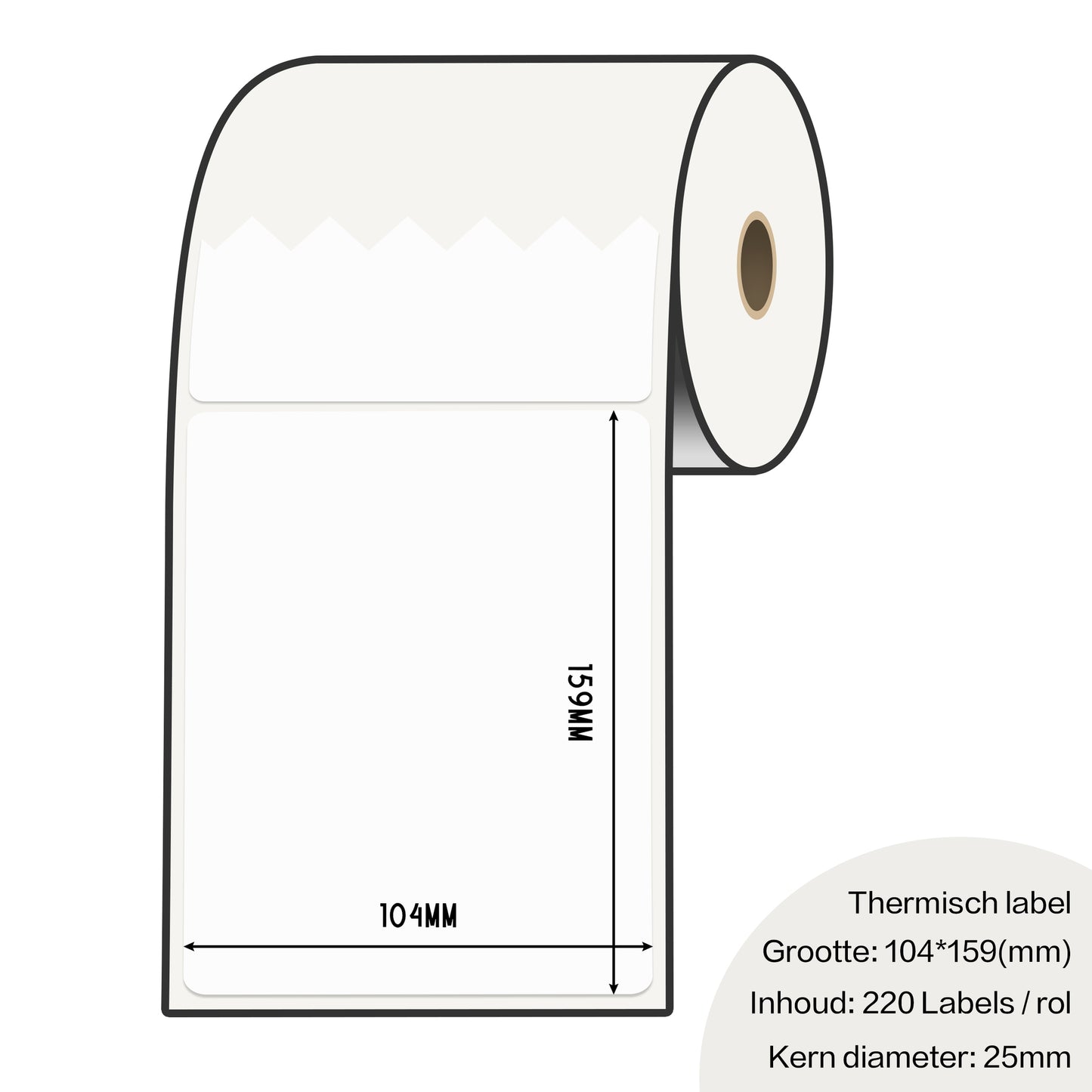 Zebra labels 104 x 159mm voor gk420d