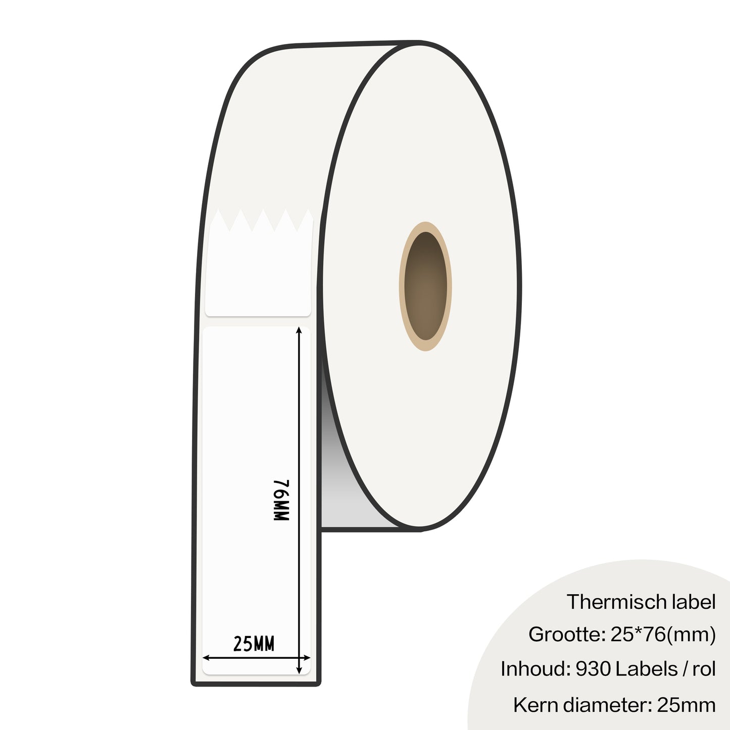 Zebra labels 25 x 76mm voor gk420d