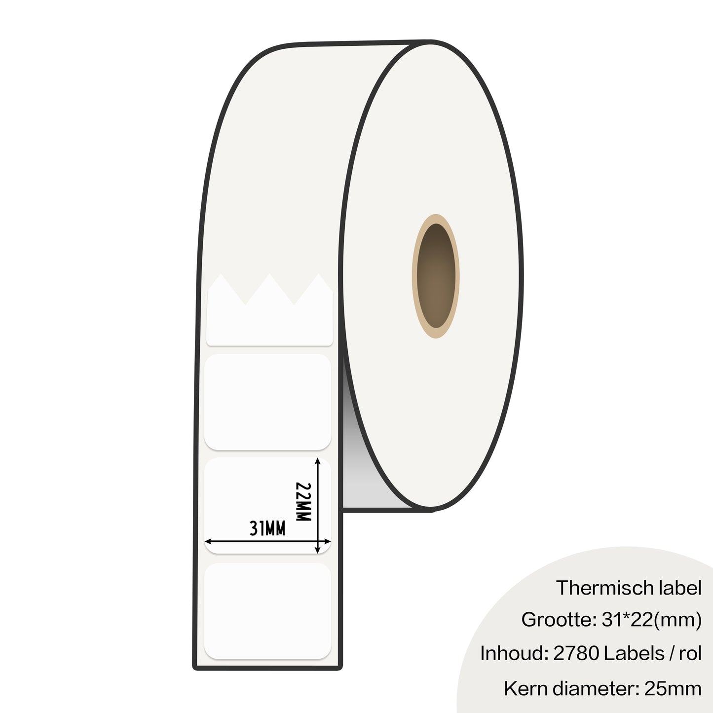 Zebra labels 31 x 22mm voor gk420d