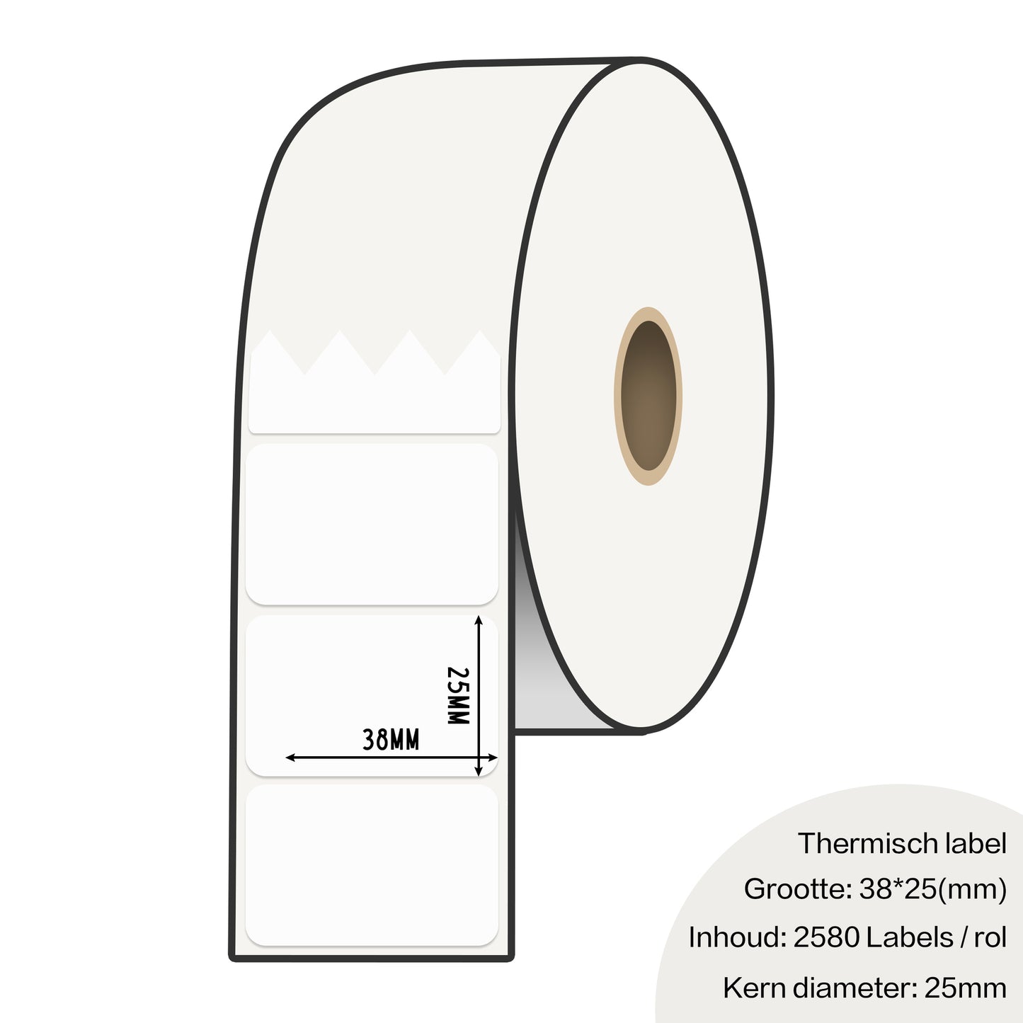 Zebra labels 38 x 25mm voor gk420d