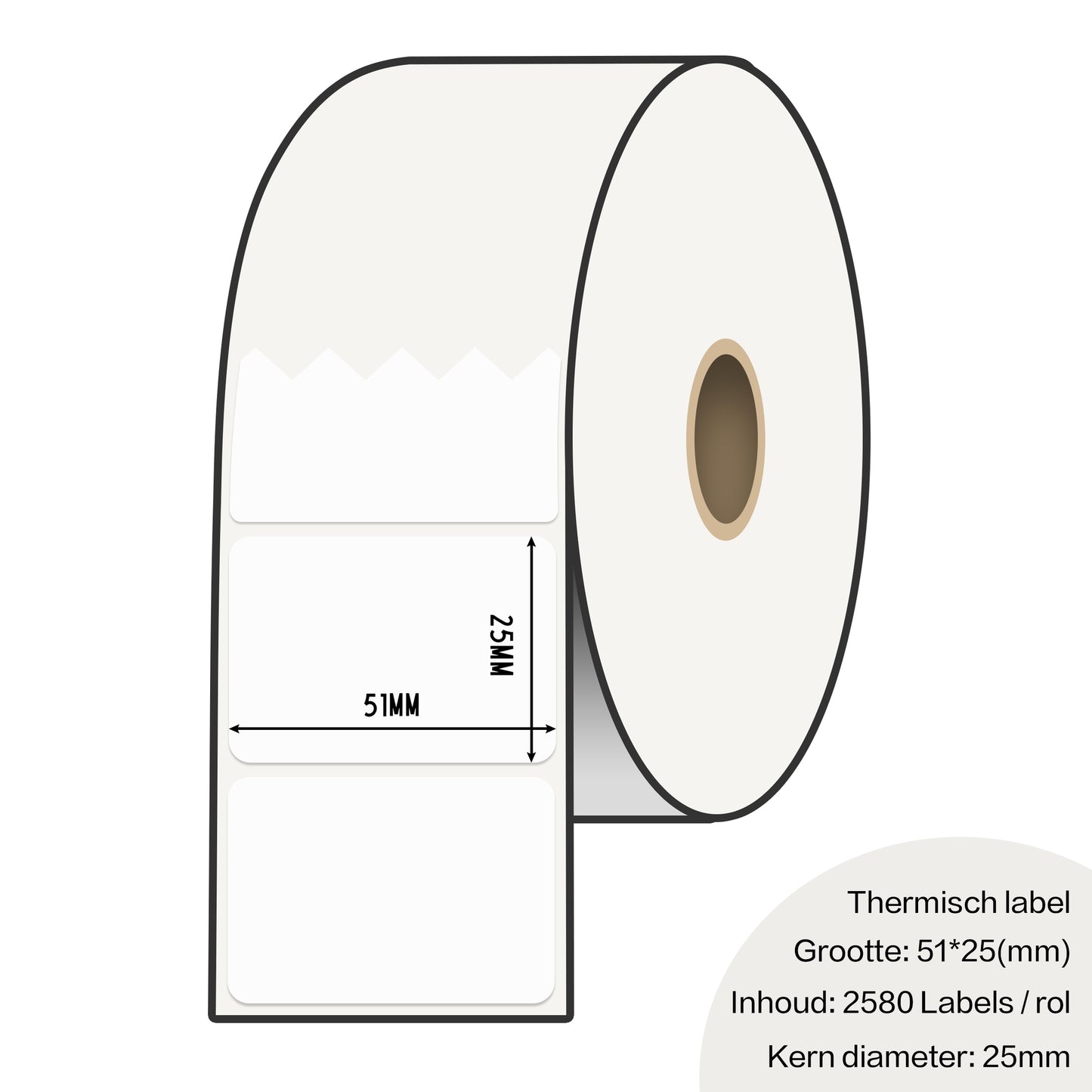 Zebra labels 51 x 25mm voor gk420d