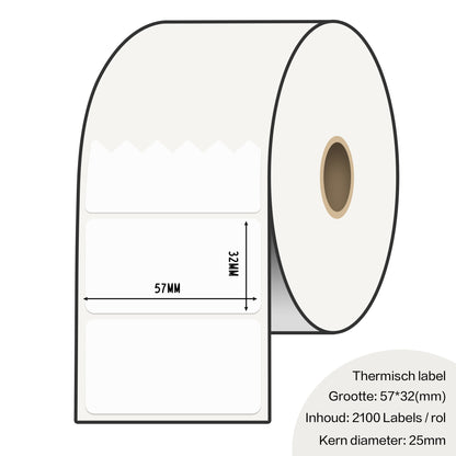 Zebra labels 57 x 76mm voor gk420d