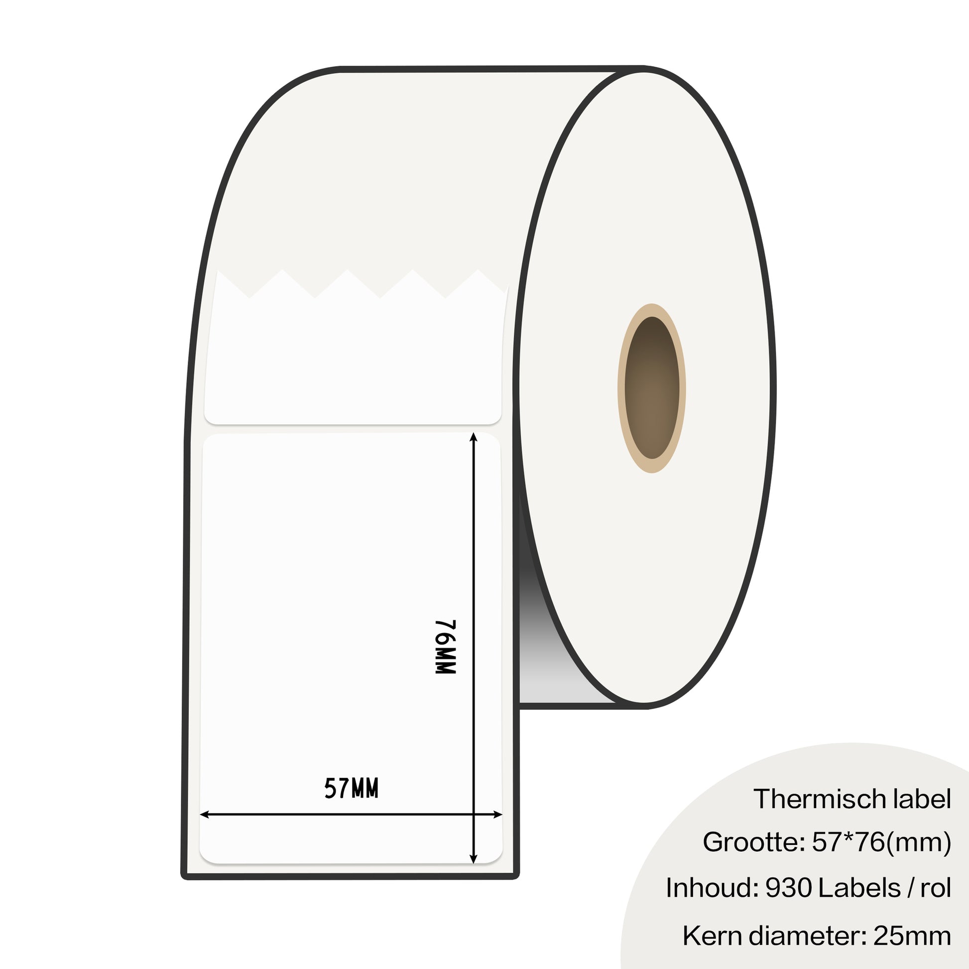 Zebra labels 57 x 76mm voor gk420d