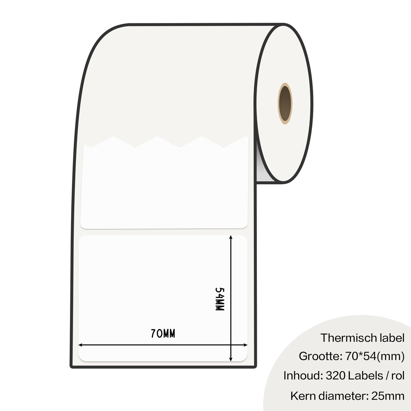 Zebra labels 70 x 54mm voor gk420d